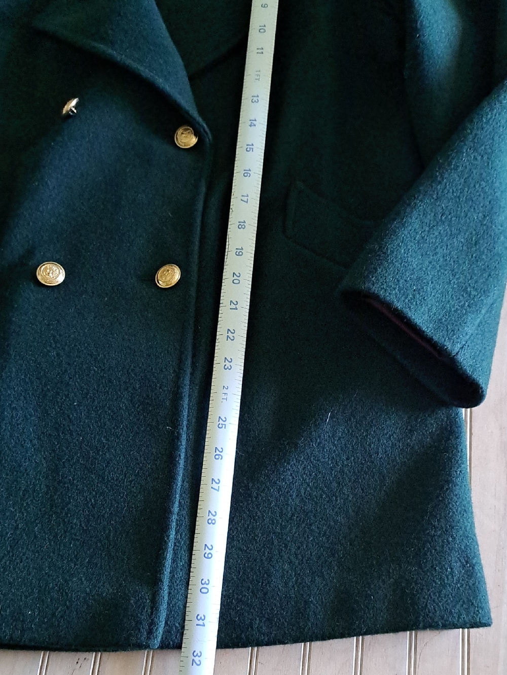 Vintage Wool Spencer Douglas Hunter Green Double Breasted Blazer Jacket Coat - Picture 8 of 11